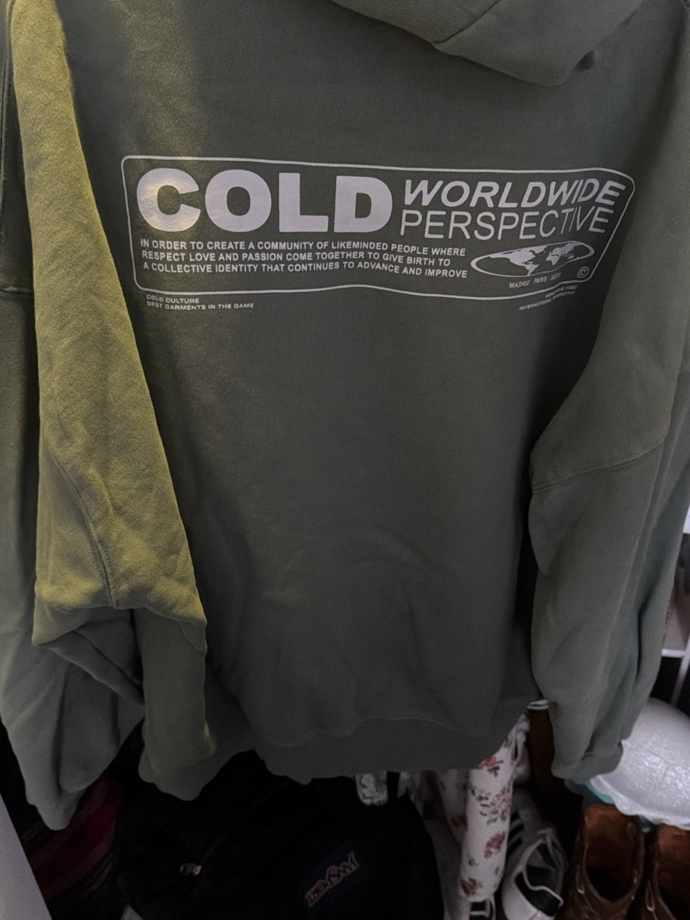 Cold Worldwide Perspective Men's Olive Zip-Up Hoodie